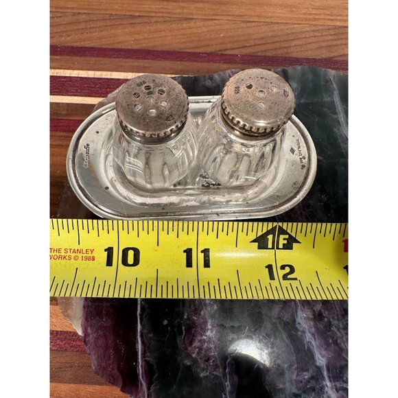 Vintage Christofle Sterling Salt & Pepper Shakers With Tray - Picture 5 of 8